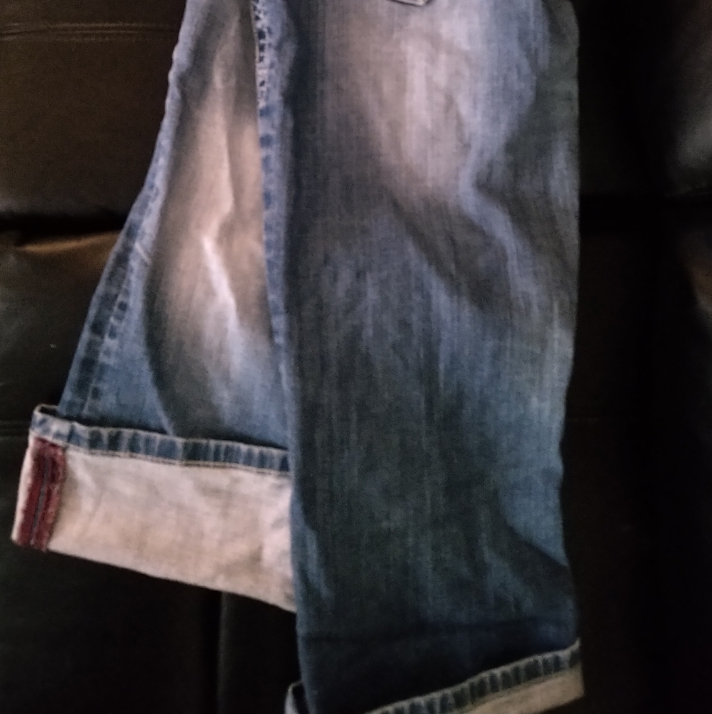 Maurice Capri jeans 11/12 straight leg distressed